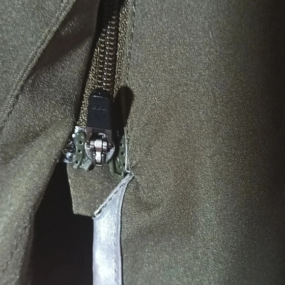 Bike Skirt green back zipper pocket front zip from top & bottom snap M - Picture 3 of 13